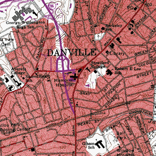Topographic Map of Regional One Emergency Medical Services Base 2, VA