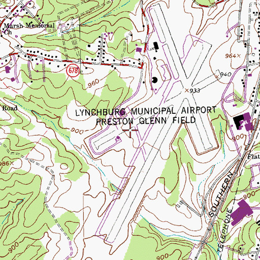 Topographic Map of Virginia State Police Med-Flight III, VA