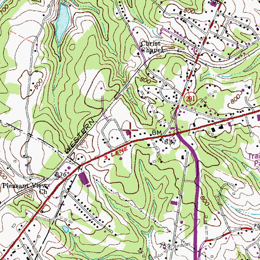 Topographic Map of Lynchburg Fire Department Station 7 Lakeside Drive, VA