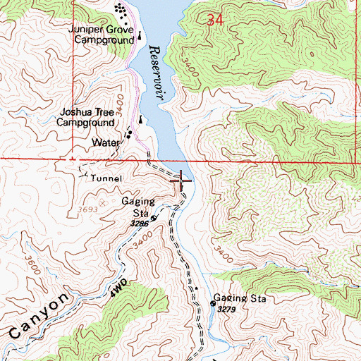 Topographic Map of Little Rock Creek, CA