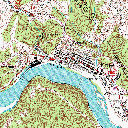 Topographic Map of Fries Volunteer Fire and Rescue Squad, VA