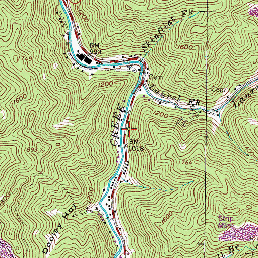 Topographic Map of Knox Creek Volunteer Fire Department, VA