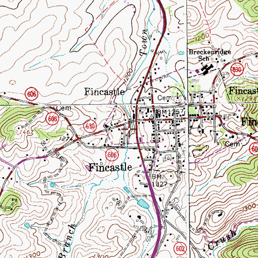 Topographic Map of Fincastle Volunteer Rescue Squad 4, VA