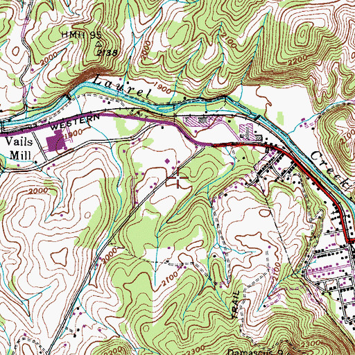 Topographic Map of Damascus Volunteer Rescue Squad, VA