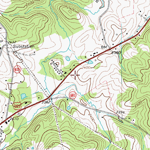 Topographic Map of Floyd County Life Saving and First Aid Squad Station 1, VA