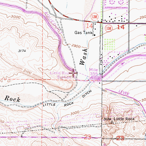 Topographic Map of Little Rock Siphon, CA