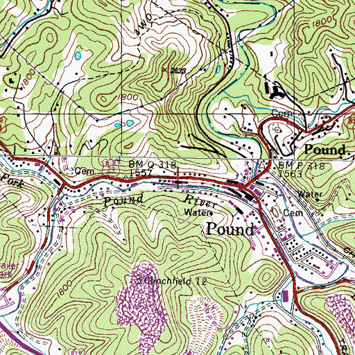 Topographic Map of Pound Rescue Squad, VA