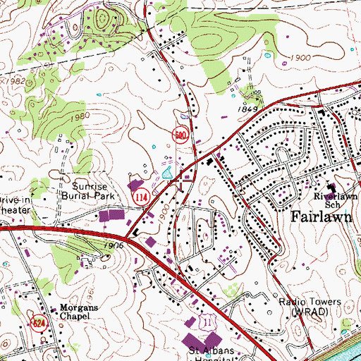 Topographic Map of Regional Emergency Medical Services Station 2, VA