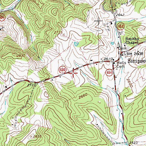 Topographic Map of Floyd County Emergency Medical Services Station 3, VA