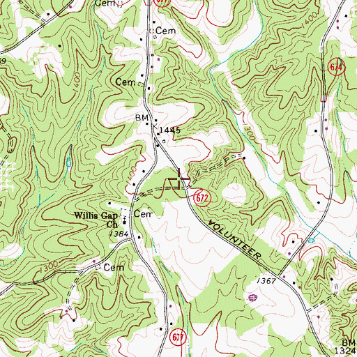 Topographic Map of Ararat Volunteer Fire Department Station B, VA