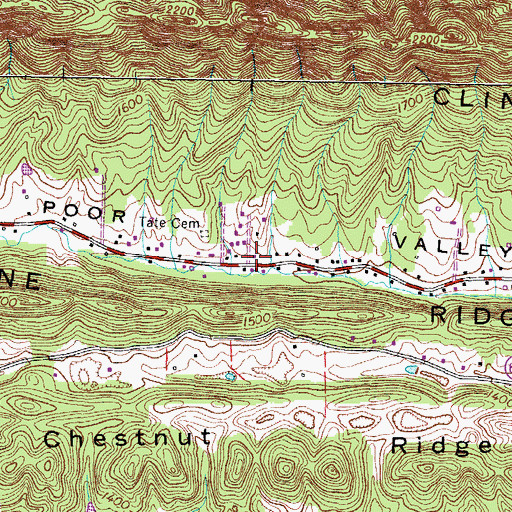 Topographic Map of Weber City Volunteer Fire Department Station 2, VA