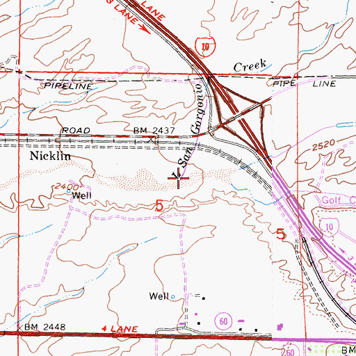 Topographic Map of Little San Gorgonio Creek, CA