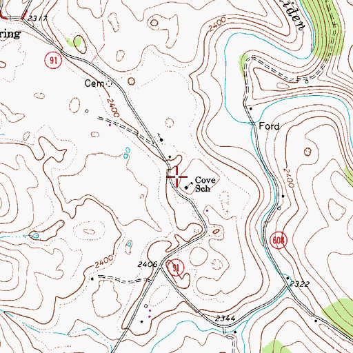 Topographic Map of Cove Volunteer Fire Department, VA