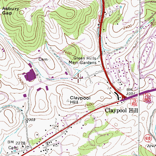 Topographic Map of Richlands Fire and Rescue Station 3, VA