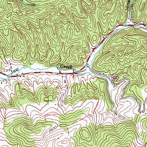 Topographic Map of Nebo Volunteer Fire Department Station 2, VA