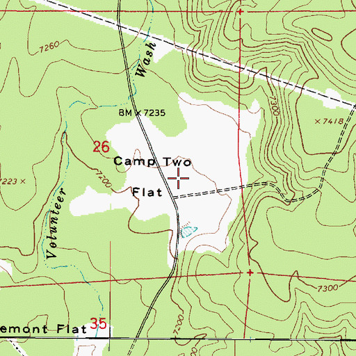 Topographic Map of Camp Two Flat, AZ