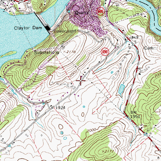 Topographic Map of Snowville Volunteer Fire Department Station 2, VA