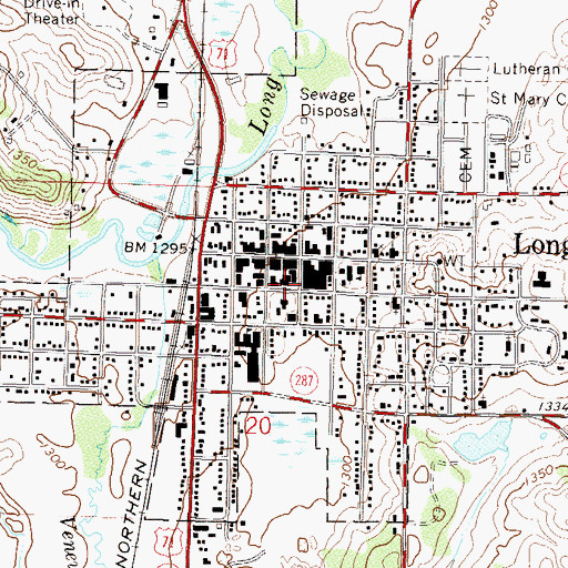 Topographic Map of Long Prairie Ambulance Service, MN