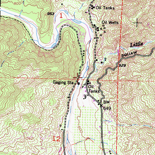 Topographic Map of Little Sespe Creek, CA