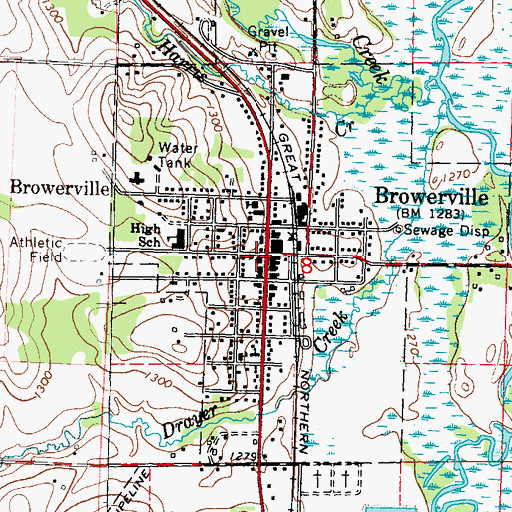 Topographic Map of Browerville Ambulance, MN