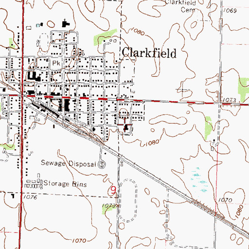 Topographic Map of Clarkfield Area Ambulance, MN