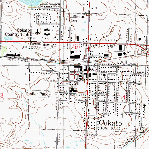 Topographic Map of Cokato Volunteer Ambulance, MN