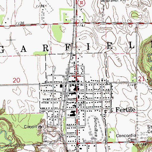 Topographic Map of County Emergency Medical Services, MN
