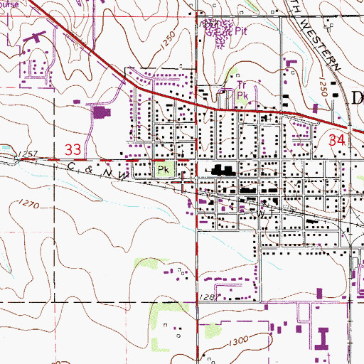 Topographic Map of Dodge Center Ambulance Service, MN