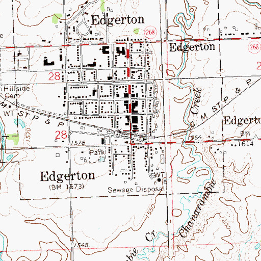 Topographic Map of Edgerton Volunteer Ambulance, MN
