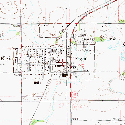 Topographic Map of Elgin Ambulance, MN