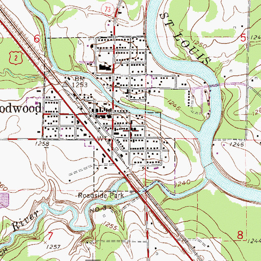 Topographic Map of Floodwood Ambulance Service, MN