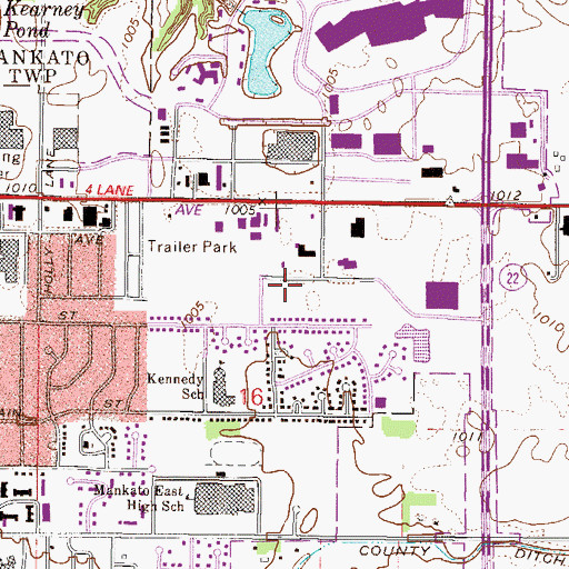 Topographic Map of Gold Cross Ambulance Mankato, MN