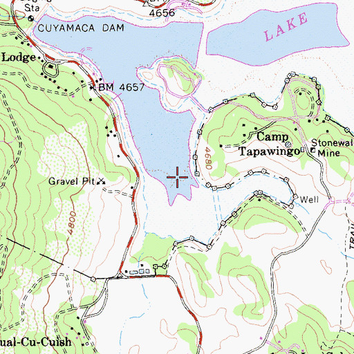Topographic Map of Little Stonewall Creek, CA