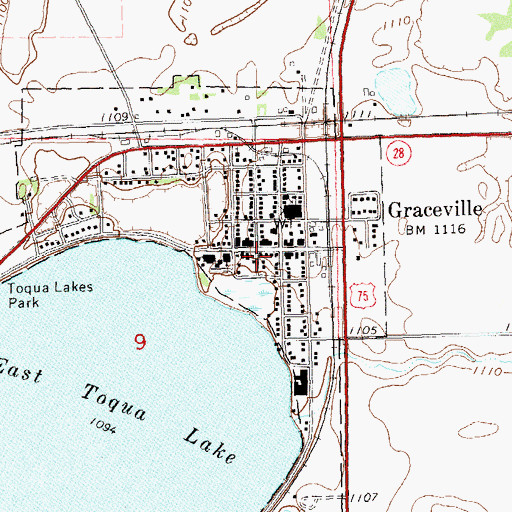 Topographic Map of Graceville Ambulance Service, MN