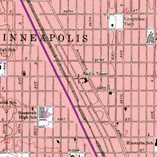 Topographic Map of HCMC Emergency Medical Services Station 21, MN