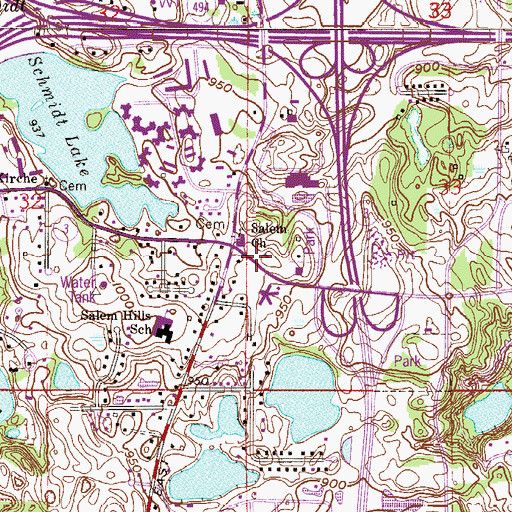 Topographic Map of Healtheast Care System Inver Grove Heights, MN