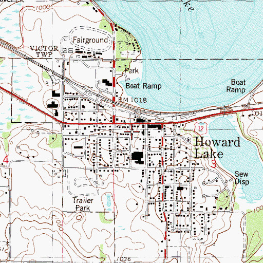 Topographic Map of Howard Lake Ambulance Service, MN