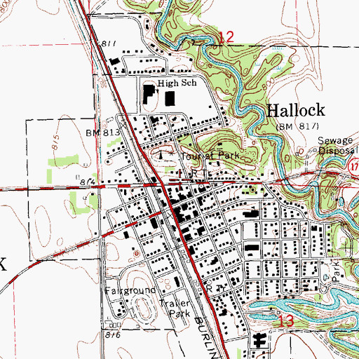 Topographic Map of Kittson County Volunteer Ambulance Service, MN