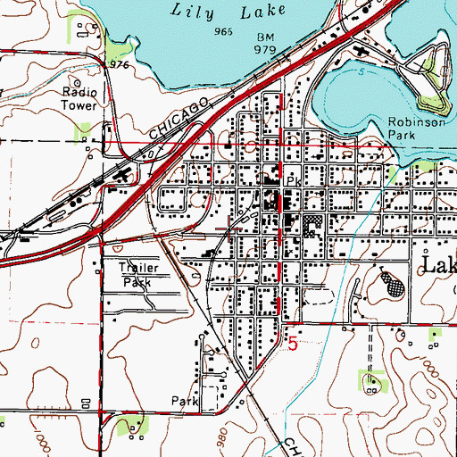 Topographic Map of Lake Crystal Ambulance Service, MN