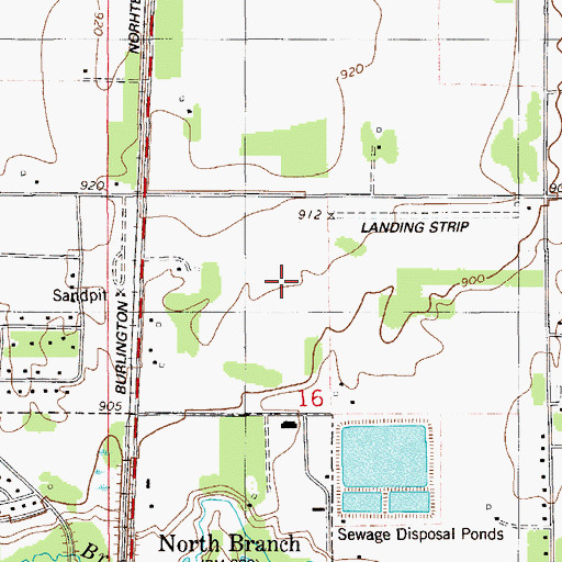 Topographic Map of Lakes Region Emergency Medical Services North Branch, MN