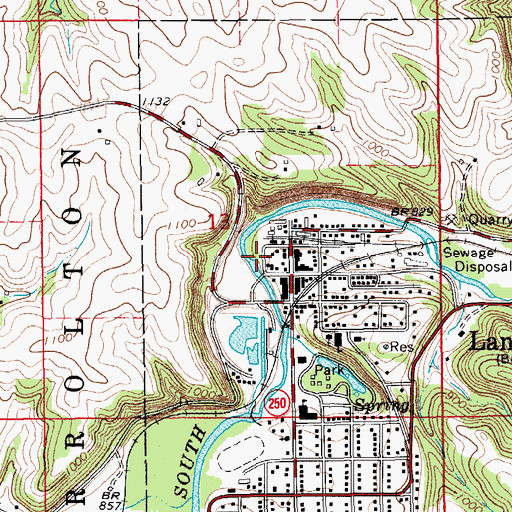 Topographic Map of Lanesboro Ambulance Service, MN