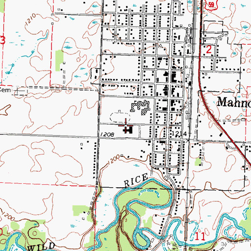 Topographic Map of Mahnomen Health Center Ambulance, MN