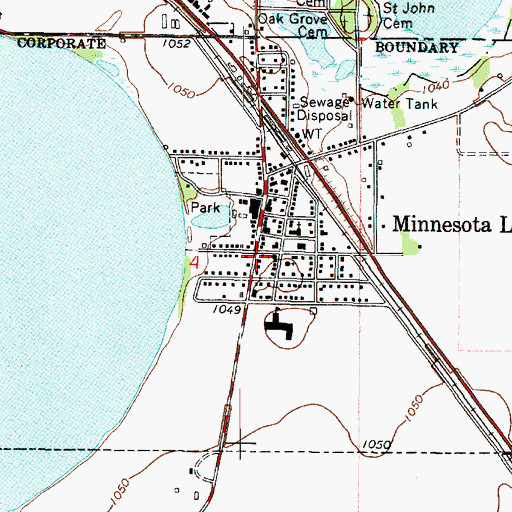 Topographic Map of Minnesota Lake Ambulance Service, MN