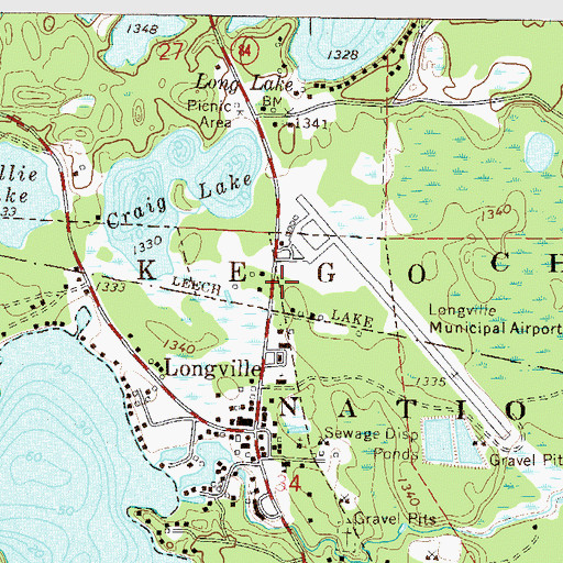 Topographic Map of North Memorial Ambulance Service Longville, MN