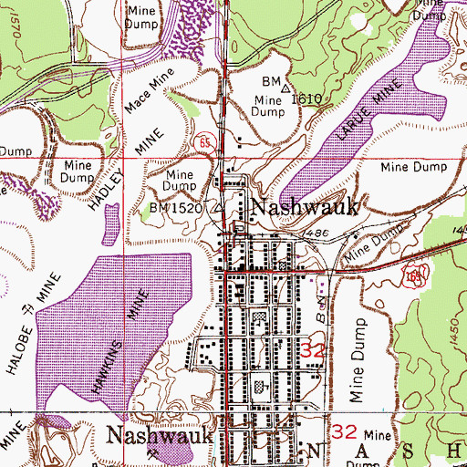 Topographic Map of Nashwauk Ambulance Service, MN