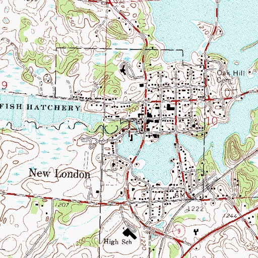 Topographic Map of New London Ambulance Service, MN