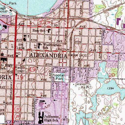 Topographic Map of North Ambulance Douglas County, MN