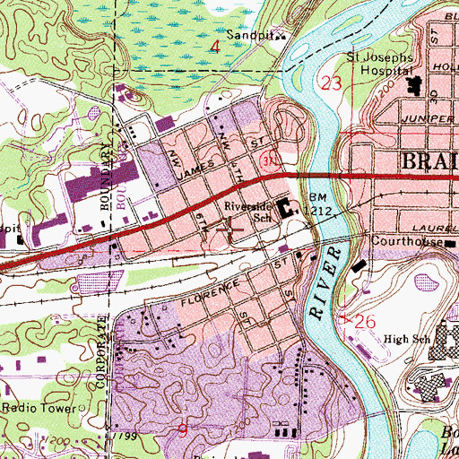 Topographic Map of North Memorial Ambulance Brainerd, MN