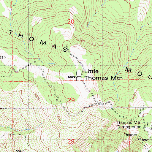 Topographic Map of Little Thomas Mountain, CA