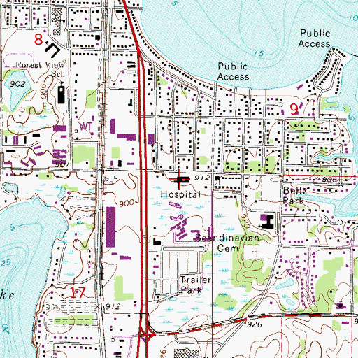 Topographic Map of North Memorial Ambulance Forest Lake, MN